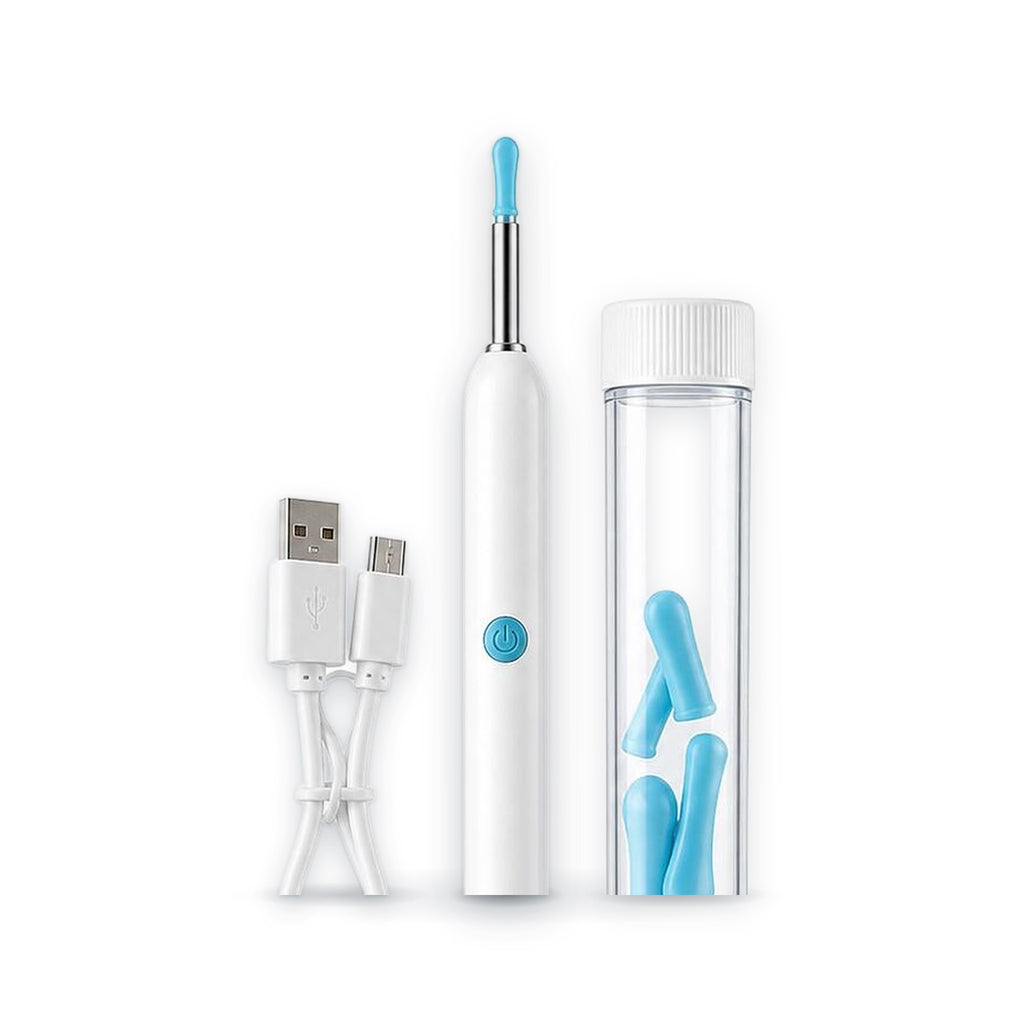 Vizora Kalem beyaz kameralı kulak temizleme kalemi, USB kablo ve silikon uçlar